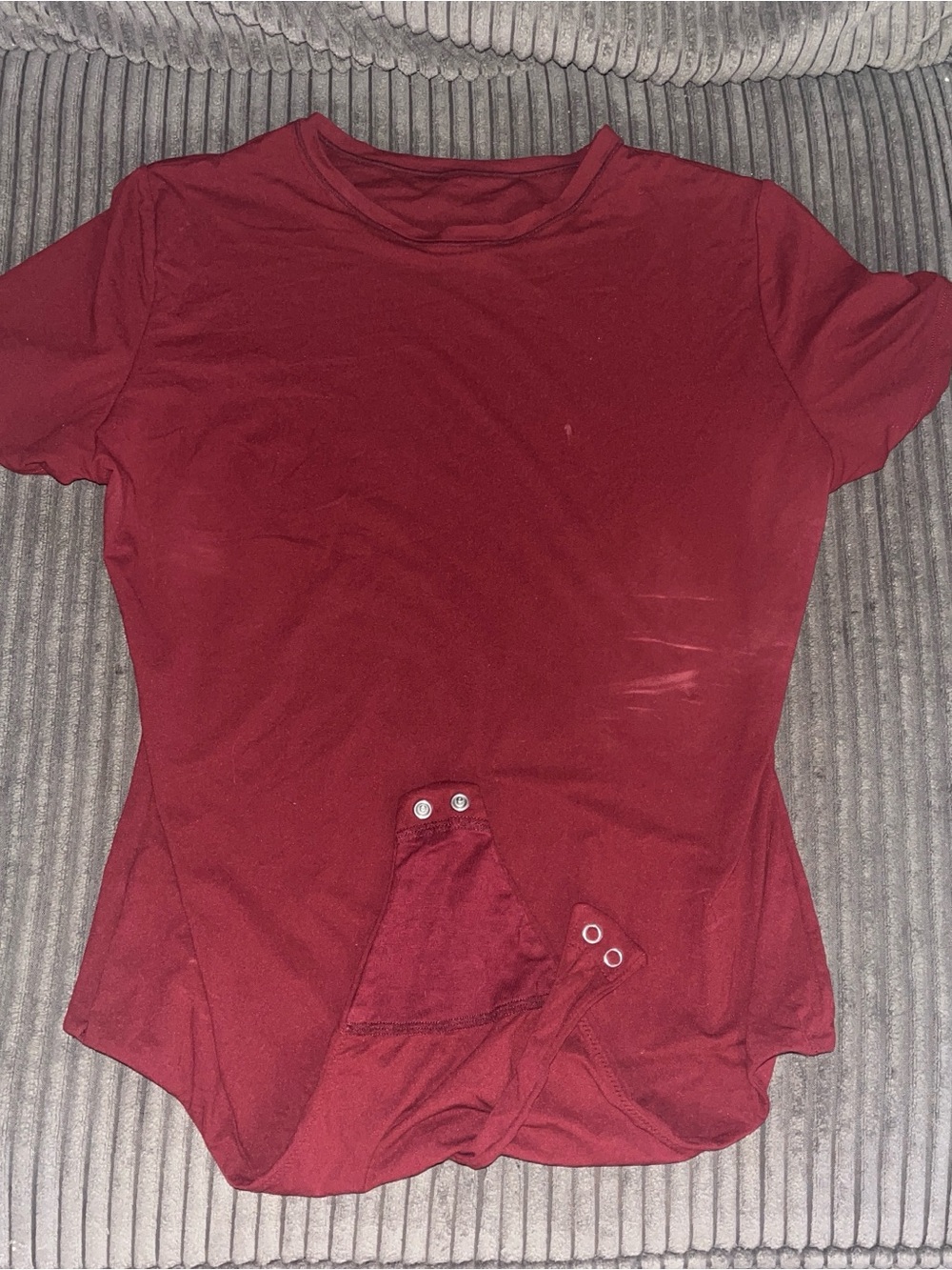 Auden Short Sleeve Bodysuit in Burgundy